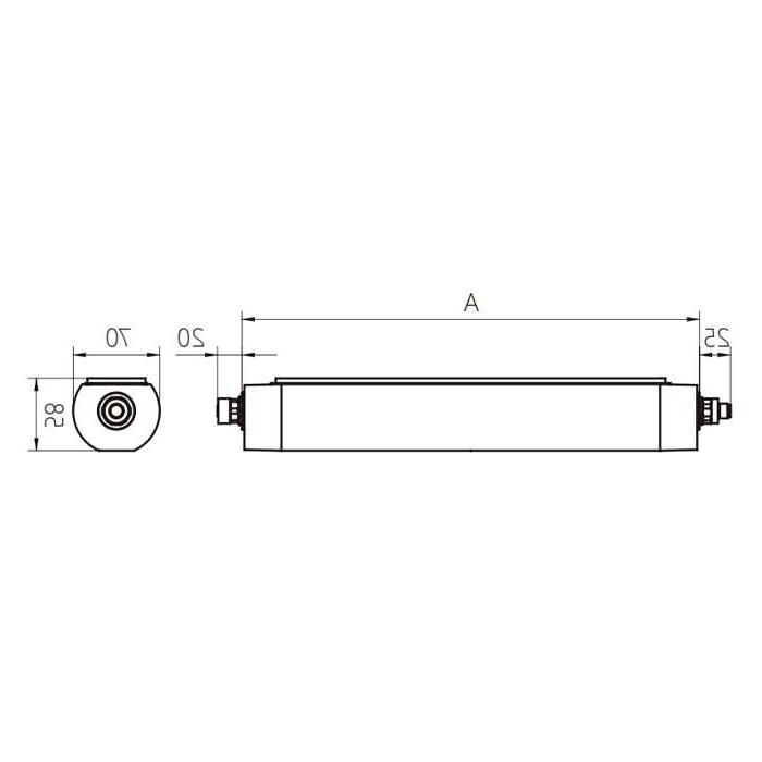 Power 27W, size A=650 mm x 70 mm, MQAL-48-LDN、A70281